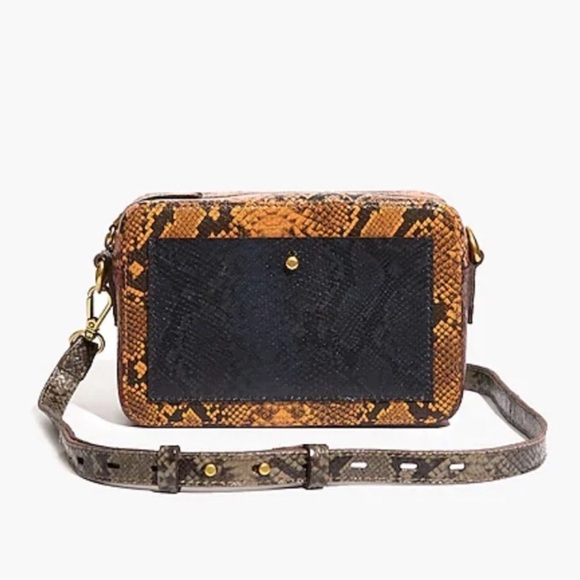 Madewell The Transport Camera Bag: Colorblock Snake Embossed Edition